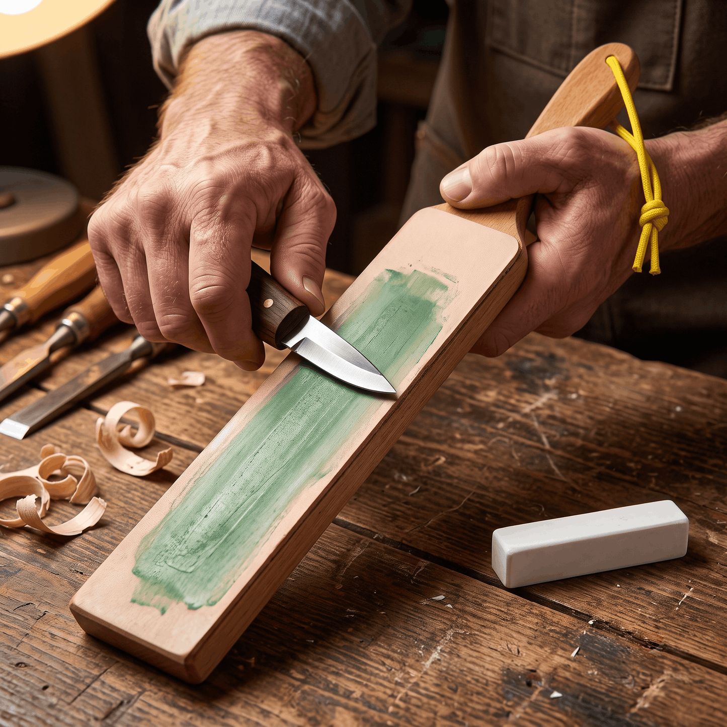 FocusOn Double-Sided Leather Strop Paddle
